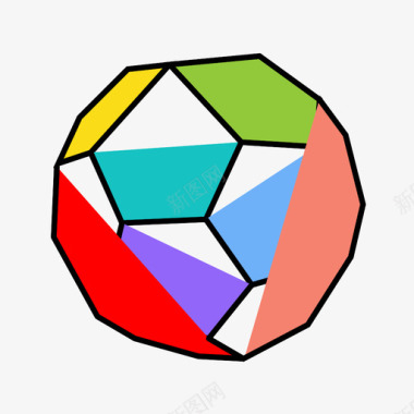 五角八面体晶体学鼻尖立方体图标图标