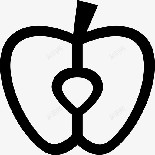 切片苹果核心吃图标svg_新图网 https://ixintu.com 一半 切片苹果 吃 味道 核心 登录页健康和医学图标 种子