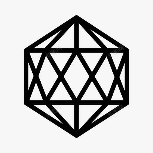 二十面体三维骰子图标svg_新图网 https://ixintu.com 三维 二十 二十面体 几何学 几何学形式 形状 骰子