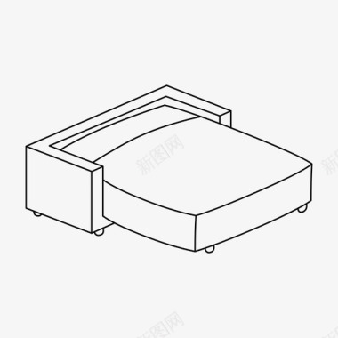 沙发床睡眠室内图标图标