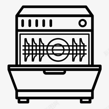 采购产品洗碗机盘子开放式图标图标