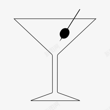 鸡尾酒橄榄酒马提尼酒图标图标