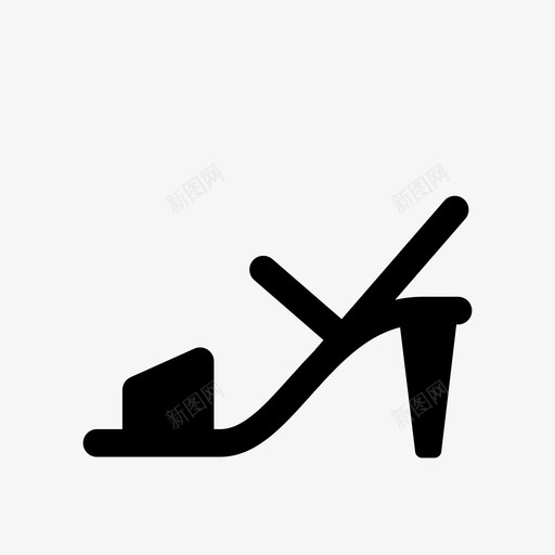 系带鞋时装高跟鞋图标svg_新图网 https://ixintu.com 女式 时装 消费品 系带鞋 高跟鞋