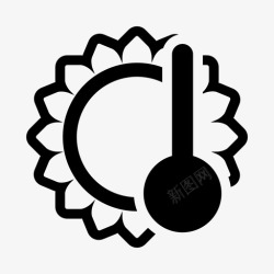 温度屏幕太阳和温度计屏幕屏幕亮度图标高清图片