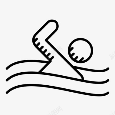 游泳潜水划桨图标图标