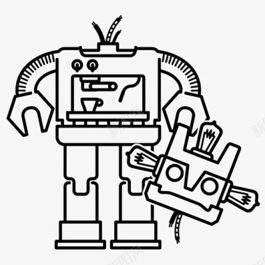 机器人科幻小说机械图标图标