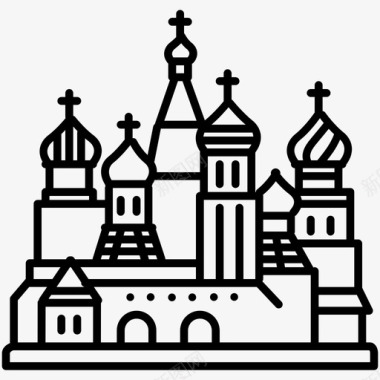 圣巴兹尔大教堂建筑教堂图标图标