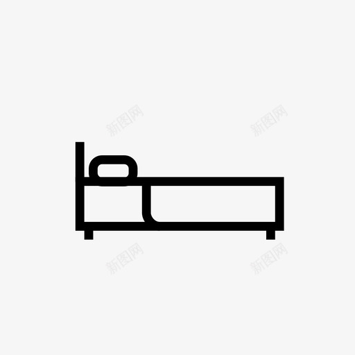床卧室就寝时间图标svg_新图网 https://ixintu.com 单人床 卧室 家具 就寝时间 床 房地产 放松 睡眠 舒适度