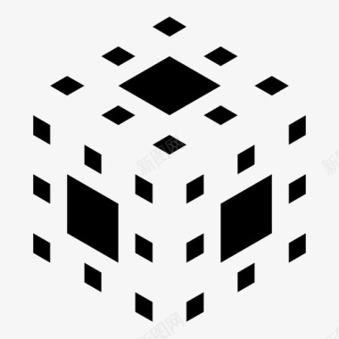 三维分形sierpinski地毯递归图标图标
