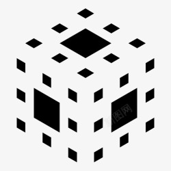门格尔三维分形sierpinski地毯递归图标高清图片