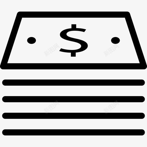 现金一捆美元货币图标svg_新图网 https://ixintu.com 一包美元 一捆美元 现金 美元 货币 钱