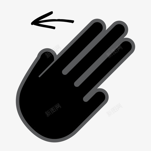 三个手指向左轻扫图标svg_新图网 https://ixintu.com 三个手指向左轻扫