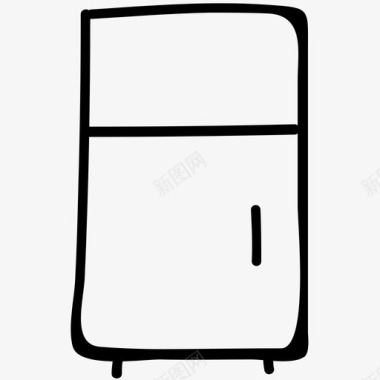 冰箱电子产品手绘涂鸦图标图标