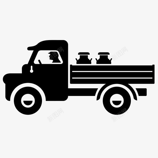 卡车车辆运输图标svg_新图网 https://ixintu.com 卡车 司机 汽车 牛奶车 牛奶运送 皮卡 皮卡车 车辆 运输