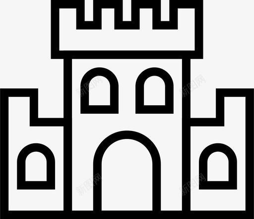 城堡设防塔楼图标svg_新图网 https://ixintu.com 中世纪 公主 城堡 塔楼 女王 安全 庄园 护城河 设防 隐私