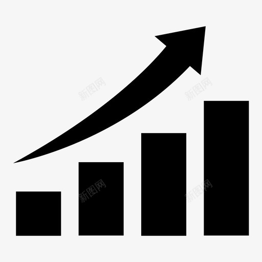 增加向上表图标svg_新图网 https://ixintu.com 上涨 价格 利润 向上 图表 增加 更多 爬升 股票 表