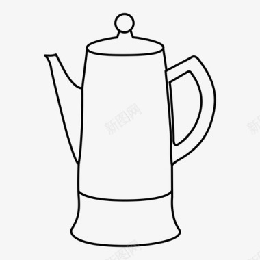咖啡壶咖啡师咖啡图标图标
