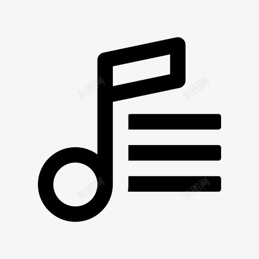 播放列表半音符音乐图标svg_新图网 https://ixintu.com 乐谱 半音符 声音 播放列表 歌曲 音乐 音乐符号