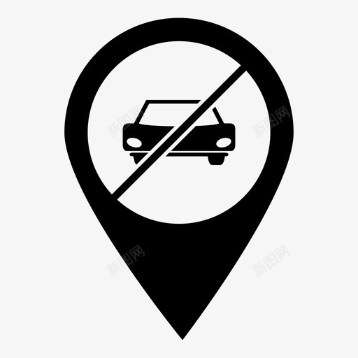 禁止停车限制禁止图标svg_新图网 https://ixintu.com pin 位置 位置标识 地图标记 导航 指针 禁止 禁止停车 禁止车辆 禁止进入 限制