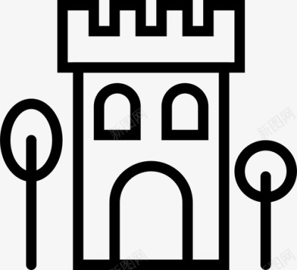 城堡建筑国王图标图标
