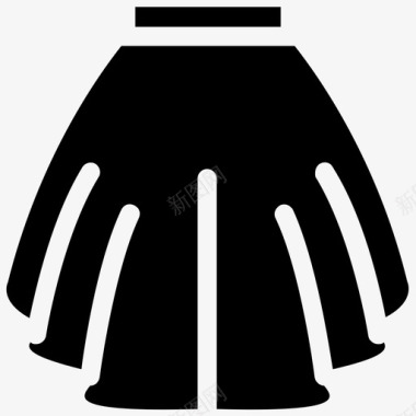 裙子戈尔德顶部缝合褶裥图标图标