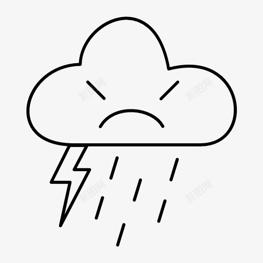 暴风云重闪电图标svg_新图网 https://ixintu.com 情绪 暴风云 狂暴 重 闪电 雨 雨云
