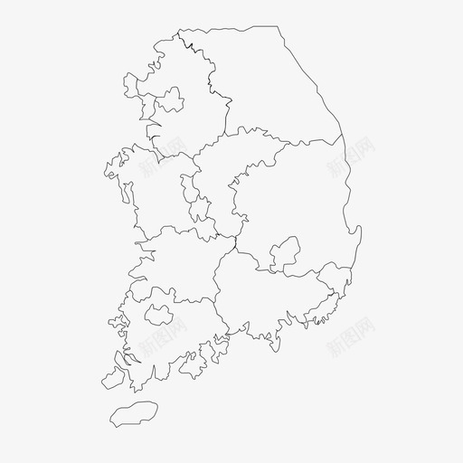 韩国韩国地图省图标svg_新图网 https://ixintu.com 人 国家 地 省 韩国 韩国人 韩国地图