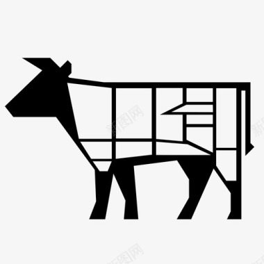 牛肉牛厨师图标图标