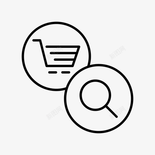 购物车查询在线图标svg_新图网 https://ixintu.com 在线 市场 搜索 放大镜 查询 观察镜 购物车 销售