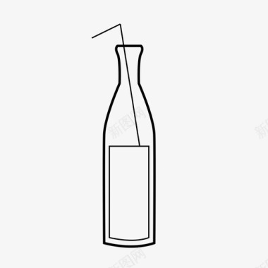 汽水瓶吸管流行音乐图标图标