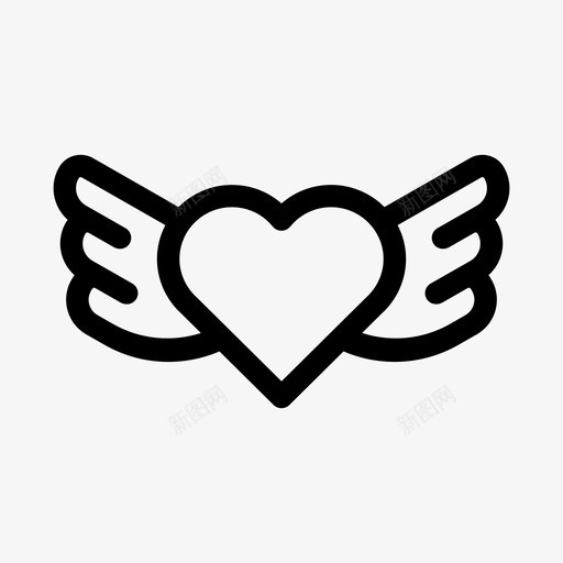 飞翔的心空中的心的图标svg_新图网 https://ixintu.com 丘比特 心的 情人节 浪漫 爱情 空中的 羽毛 翅膀 飞翔的心