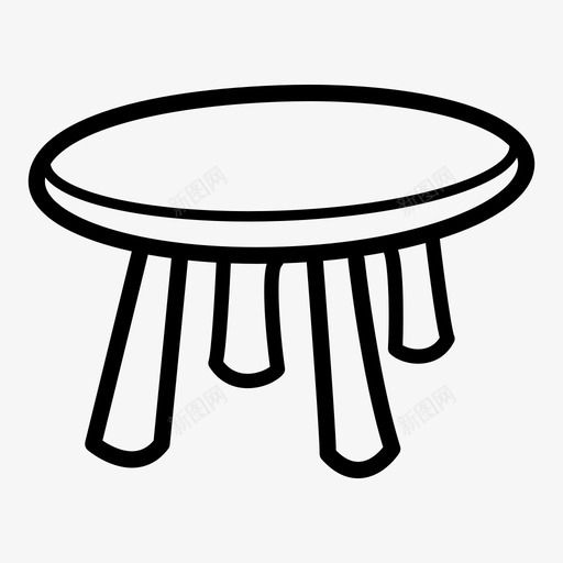 凳子木头台面图标svg_新图网 https://ixintu.com 凳子 台阶 台面 圆桌 坐椅 塑料 座位 木头 桌子