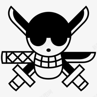 海盗骷髅和十字骨骷髅图标图标