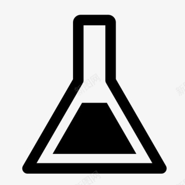 锥形烧瓶化学填充图标图标