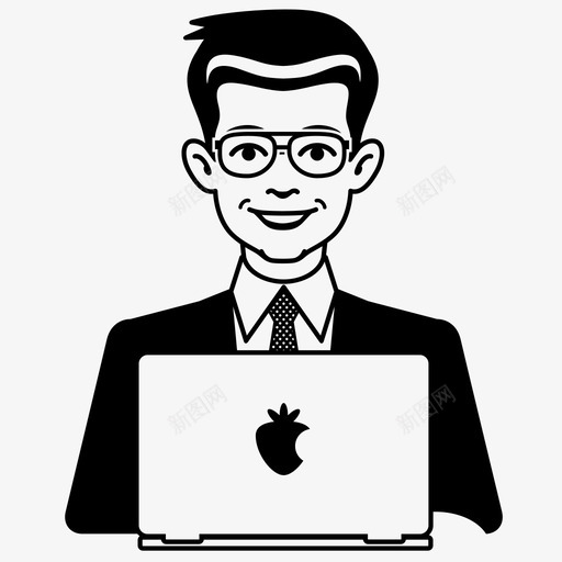 用户人笔记本电脑图标svg_新图网 https://ixintu.com 人 商人 消费者 用户 电子产品 眼镜 笔记本电脑 计算机