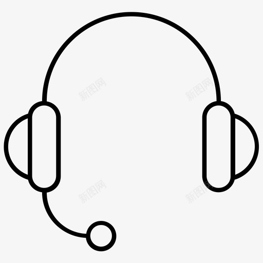 耳机音频通信图标svg_新图网 https://ixintu.com 听觉 声音 小工具 耳机 语音 通信 通话 音频