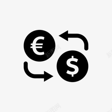 货币兑换欧元兑美元兑换汇率图标图标