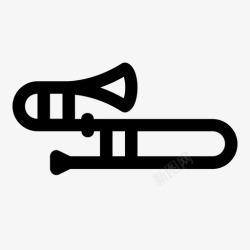 铜管乐器长号矢量图长号声音简单图标高清图片