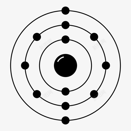 镁质子周期表图标svg_新图网 https://ixintu.com 中子 元素 化学 原子 周期表 电子 科学 质子 轨道 镁