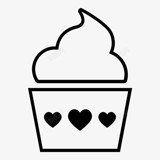 纸杯蛋糕款待糖果图标svg_新图网 https://ixintu.com 庆祝 款待 烘焙 甜点 糕点 糖果 糖霜 纸杯蛋糕
