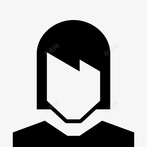 女孩轮廓象形图图标svg_新图网 https://ixintu.com 人 前卫 头 女孩 孩子 界面 象形图 轮廓