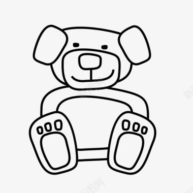 洋娃娃泰迪熊填充动物图标图标