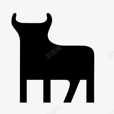 公牛动物斗牛图标图标