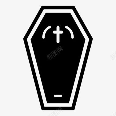 棺材葬礼墓地图标图标