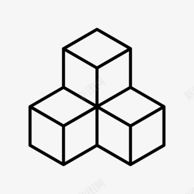 立方体形状对象图标图标