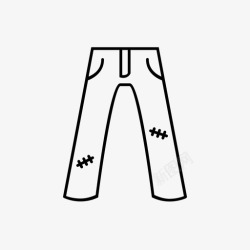 瘢痕背景裤子缝纫裁缝图标高清图片