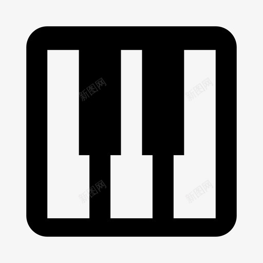 钢琴按钮键图标svg_新图网 https://ixintu.com 按钮 钢琴 钢琴logo 键 音乐 音符