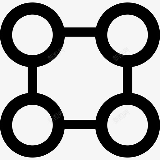 角上四条线和四个圆的正方形图形图形图标svg_新图网 https://ixintu.com 图形 角上四条线和四个圆的正方形图形
