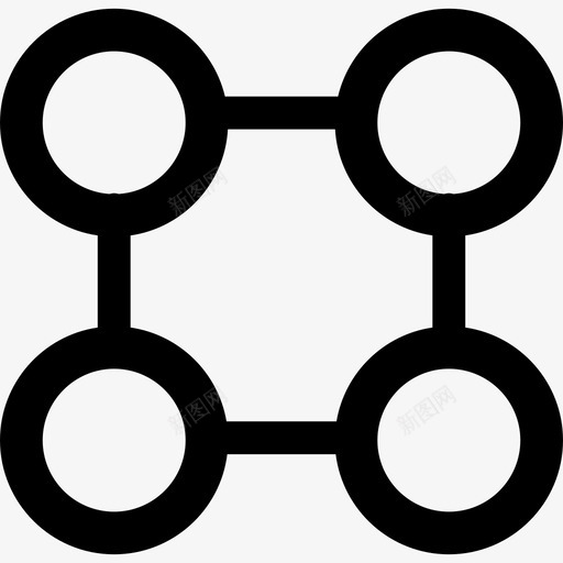 角上四条线和四个圆的正方形图形图形图标svg_新图网 https://ixintu.com 图形 角上四条线和四个圆的正方形图形