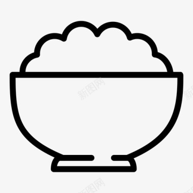 一碗饭菜粮图标图标